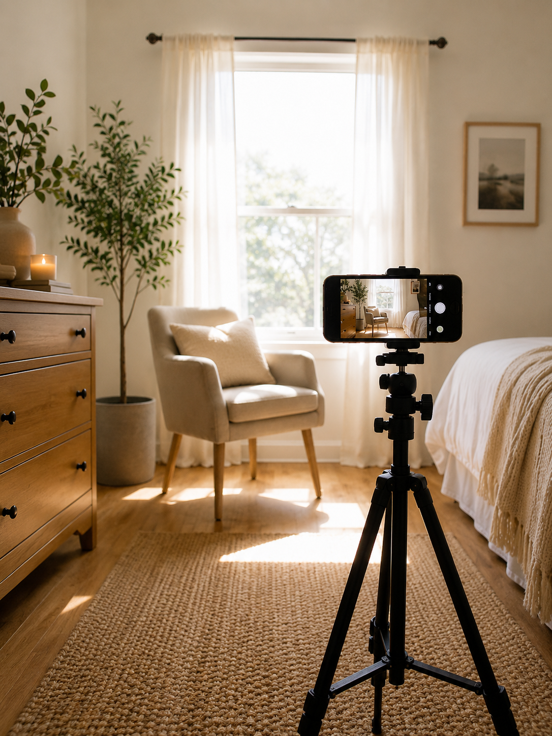 Fotografare la tua gravidanza con lo smartphone utilizzando la luce naturale di casa